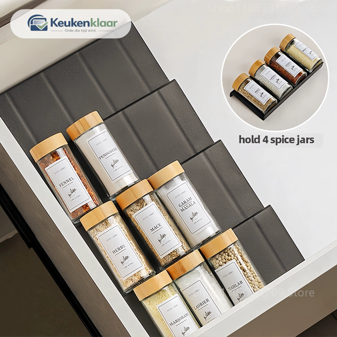 Keukenklaar - SpiceView I nooit meer zoeken naar je kruiden I Set van 4 stuks